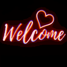 welcome neon heart