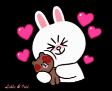 Cony And Brown Love GIF - Cony And Brown Love Kisses GIFs