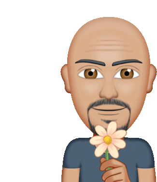 Flower Bald Man Sticker - Flower Bald Man Smiling Stickers