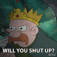 Will You Shut Up King Zøg GIF - Will You Shut Up King Zøg John Dimaggio GIFs