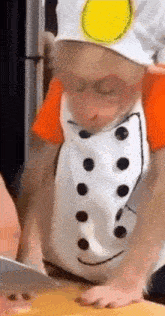 a monkey is wearing a chef 's hat and apron