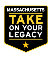 a sign that says massachusetts take on your guard with a yellow star