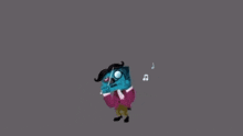 a cartoon character is holding a baton and playing music .