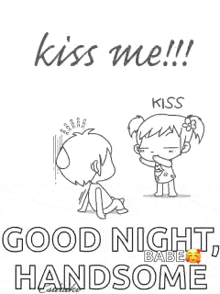 a black and white drawing of a boy and a girl .