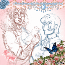 a drawing of a woman holding a chicken with the words vellickaine and their chicken written above them