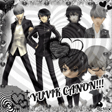 a collage of anime characters with the name yuvik canon written on the bottom