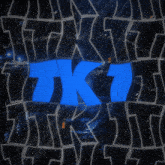 a blue tk1 logo is surrounded by black squares