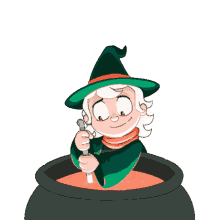 cute magic cooking witch wizard