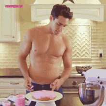 cake frosting icing abs hot guy