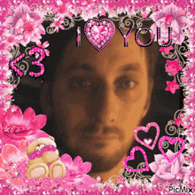 a picture of a man with the words " i love you " written on it