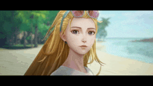 a cartoon girl with long blonde hair and sunglasses on her head