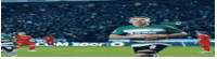 a soccer player in a green and white jersey with the number 9 on it