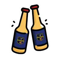 two bottles of nachingune beer are shown in a cartoon