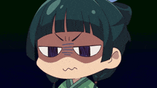 a cartoon drawing of a girl with a very angry expression on her face