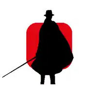 a silhouette of a man holding a sword with the word zanon underneath him