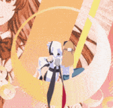 a cartoon of a girl holding a microphone