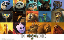 a collage of cartoon characters with the word thebodd on the bottom right