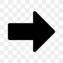 a black arrow is pointing to the right on a transparent background .