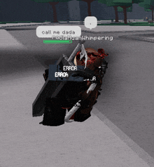 a screenshot of a video game that says call me dada on the top