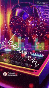 a dj mixer with the word keuren written on the screen