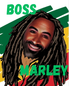 a poster of a man with dreadlocks and the name marley on it