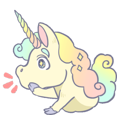 Startled Unicorn Raises Hoof To Mouth Sticker - Sarcastic Soda Cake Unicorn Sparkling Eyes Stickers