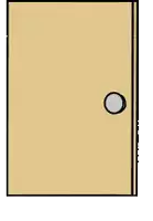 a cartoon dog is peeking out of a doorway .