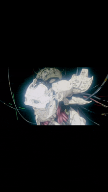 a robot with a skull on it 's head