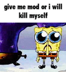 kill kill myself i will kill myself spongebob spongebob sad