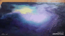 a painting of a galaxy made in animatica