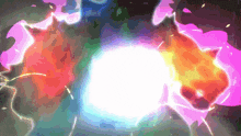 a colorful background with a white circle in the middle of the image