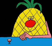 hey there waving pineapple buzzed drunk