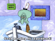 Squidward Good Morning GIF