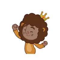 a cartoon of a lion wearing a crown on its head