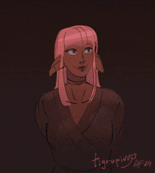 a drawing of a woman with the name tigrupino53 af24