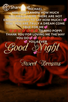 good night sweet dreams greeting sleep well peaceful evening