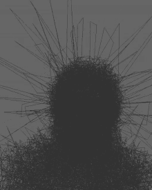 a drawing of a person 's face with a lot of lines