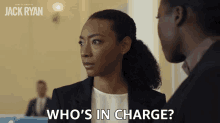 Whos In Charge Elizabeth Wright GIF - Whos In Charge Elizabeth Wright Tom Clancys Jack Ryan GIFs