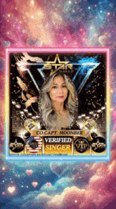 a picture of a woman with the words verified singer on the bottom