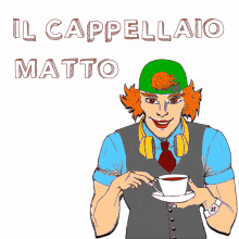 il cappellaio matto coffee time animated hot drink