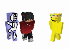 two minecraft characters are standing next to each other