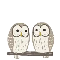 two owls sitting on a branch with the words cheers to the new year below them