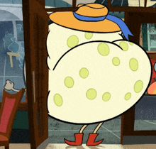 a cartoon character wearing a hat and boots
