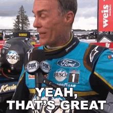 yeah thats great kevin harvick nascar thats amazing thats awesome