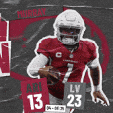 a cardinals player named murray is running with a ball