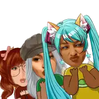 a cartoon drawing of a girl with a cat ear