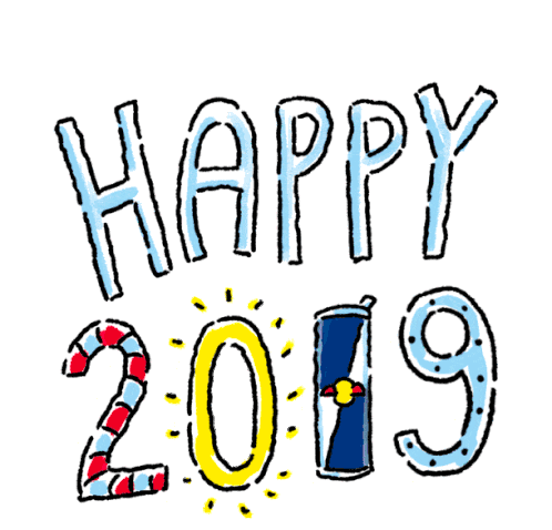 Happy2019 Red Bull Sticker - Happy2019 Red Bull Happy New Year Stickers