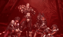 a group of video game characters including a bearded man with a sniper rifle