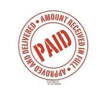 a stamp that says paid and delivered