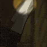 a shadow of a person is cast on a yellow object